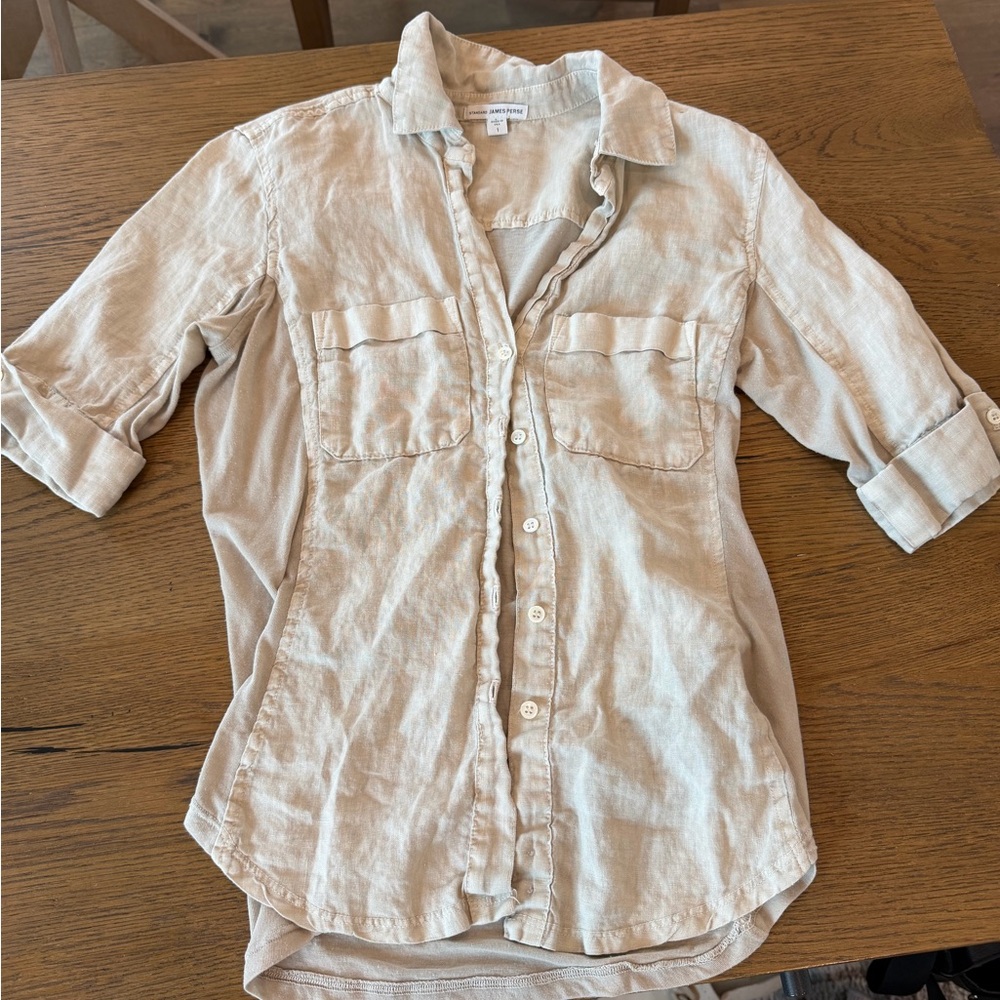 James Perse Light Tan Linen Shirt